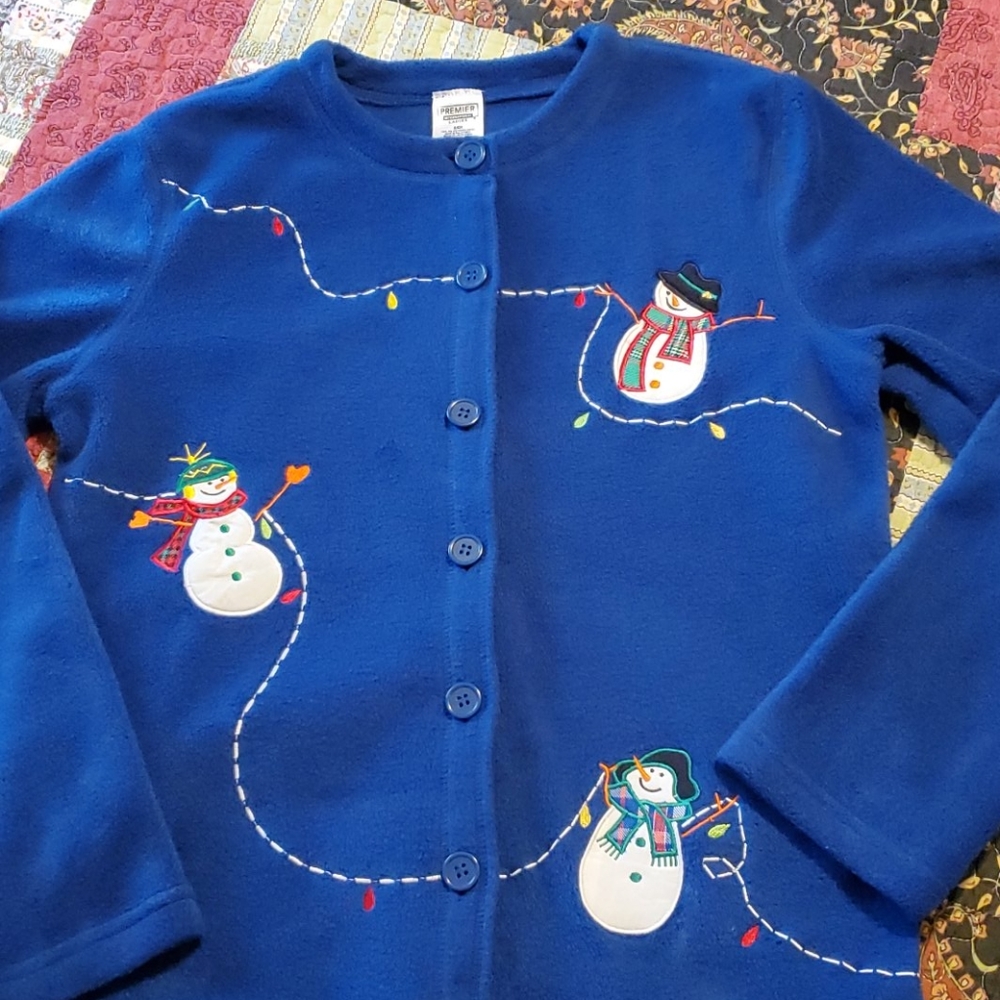 Blue Fleece Christmas/Winter Jacket